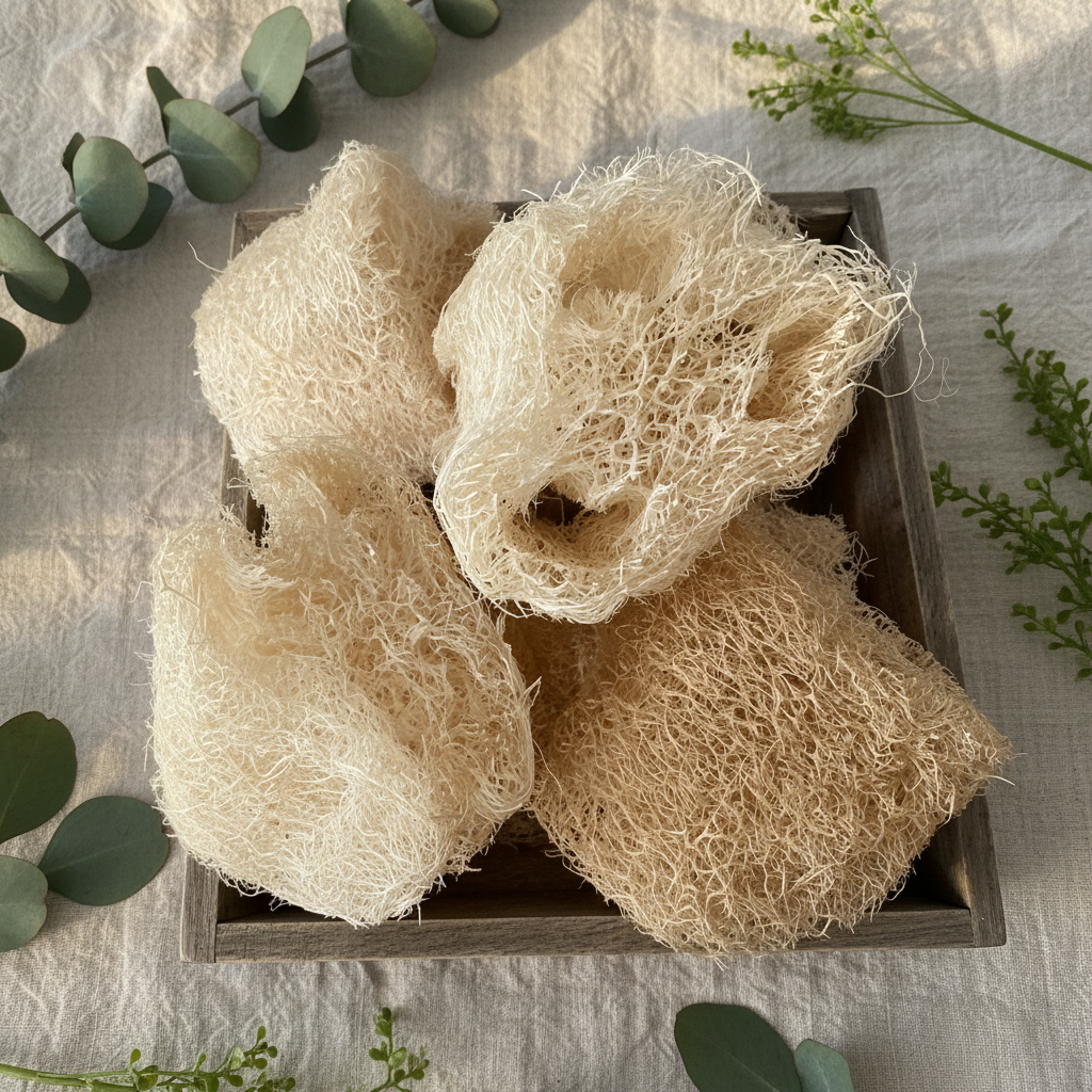Loofah - fond lin naturel