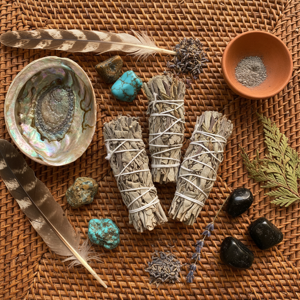 Sauge blanche - flat lay chamanique
