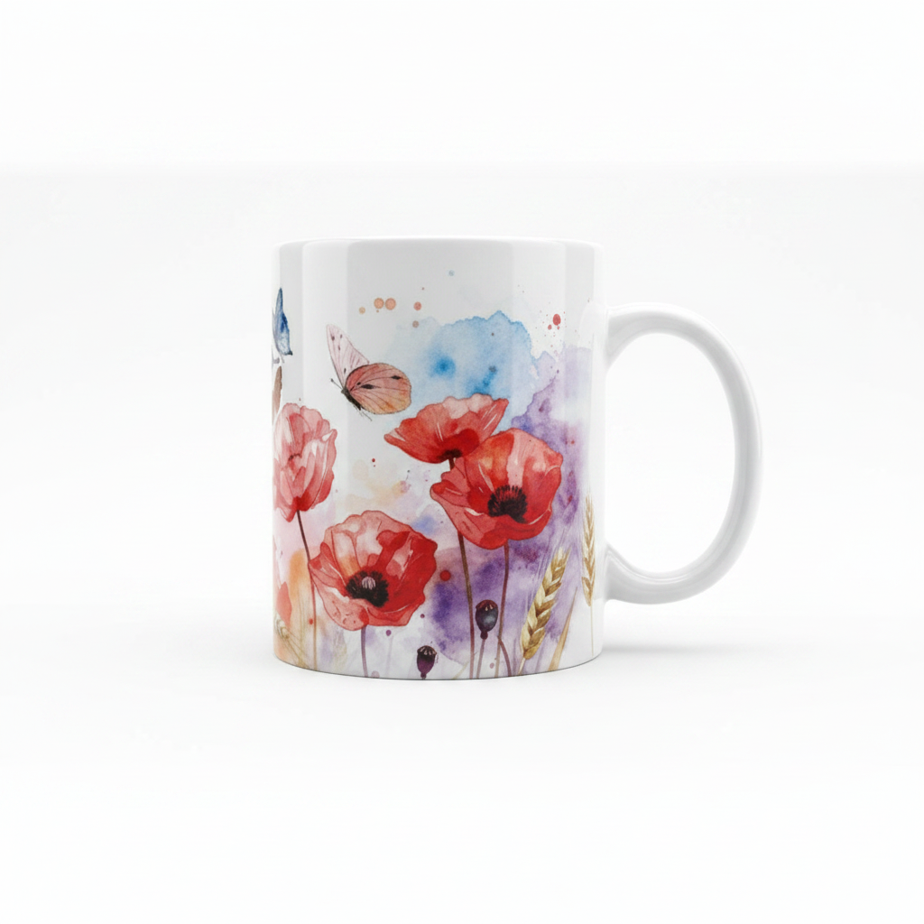 Tasse coquelicots côté